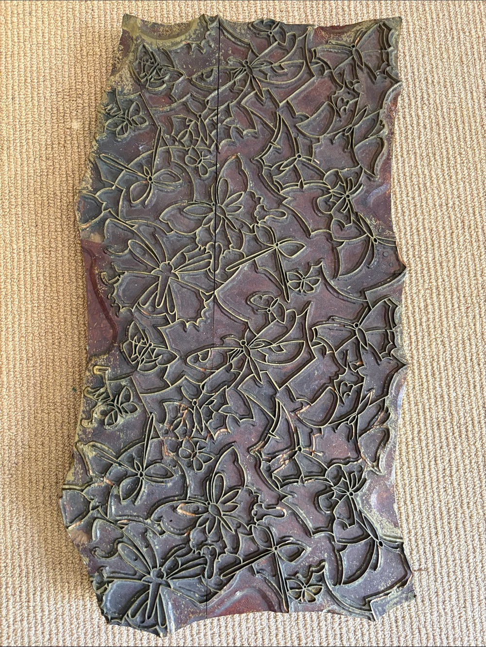 LARGE BLOCK STAMP- OLD made in France 🇫🇷 textiles